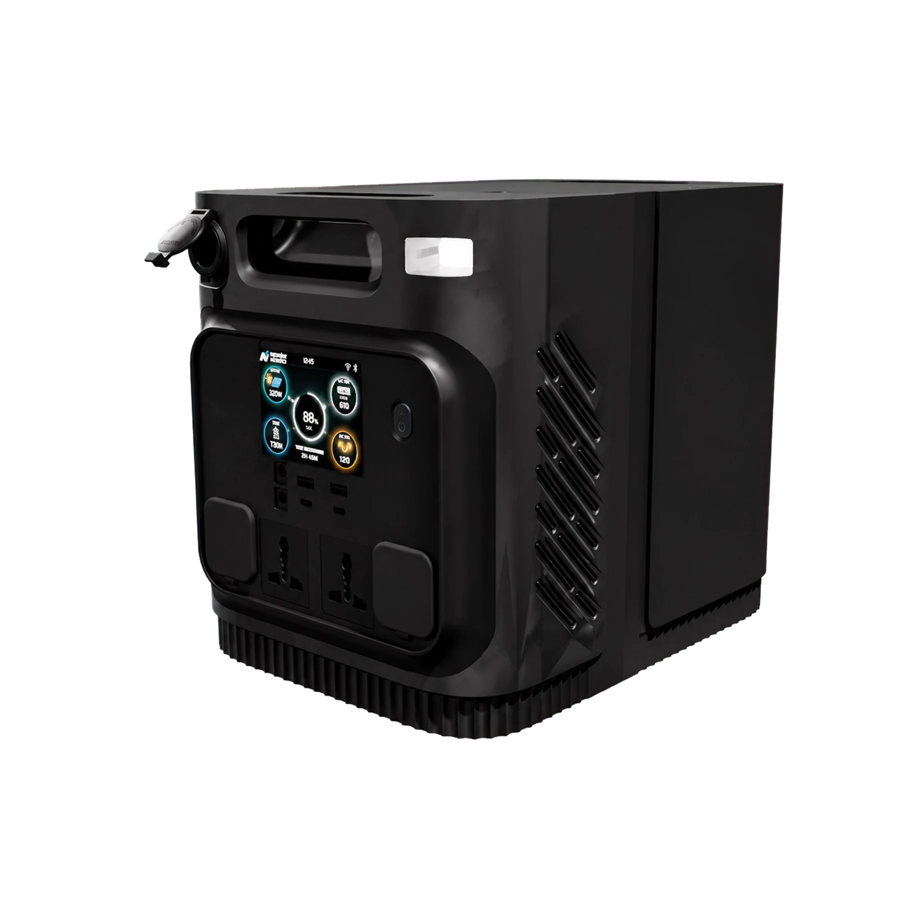 Neenjas Saathee 2000 portable power station in three-quarter view