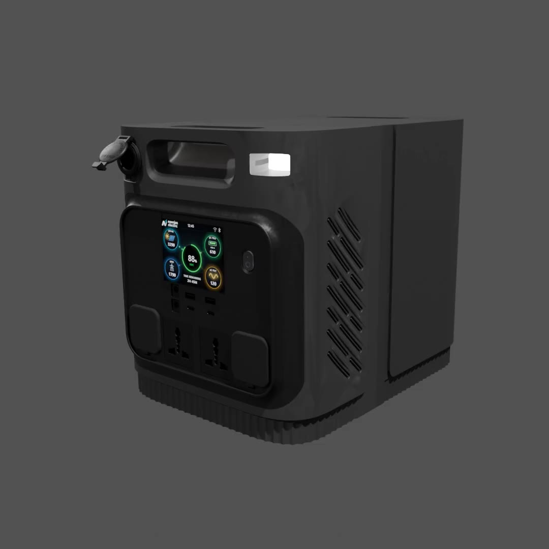 Rotating view of the Neenjas Saathee 2000 portable energy system